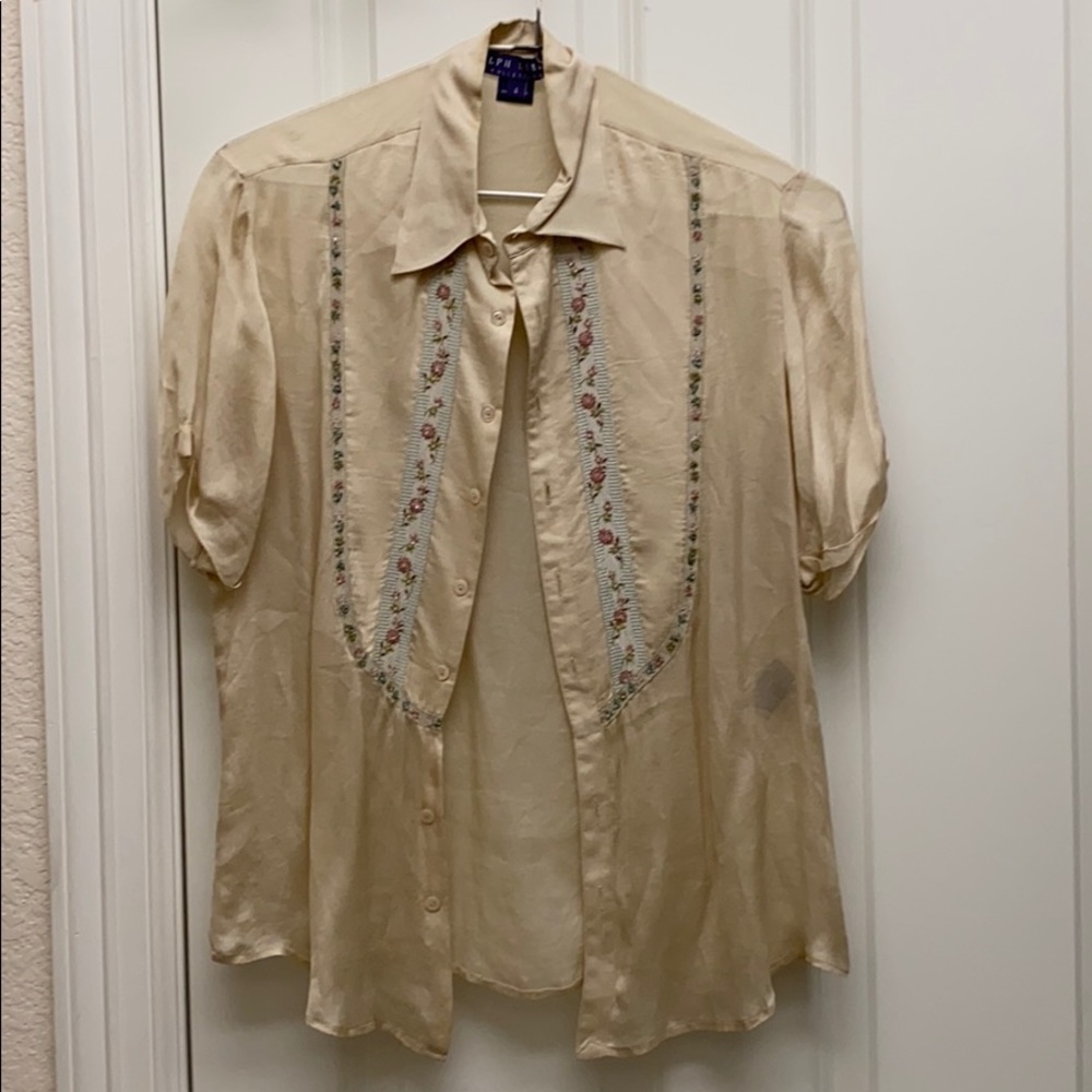 Ralph Lauren silk embroidered shirt